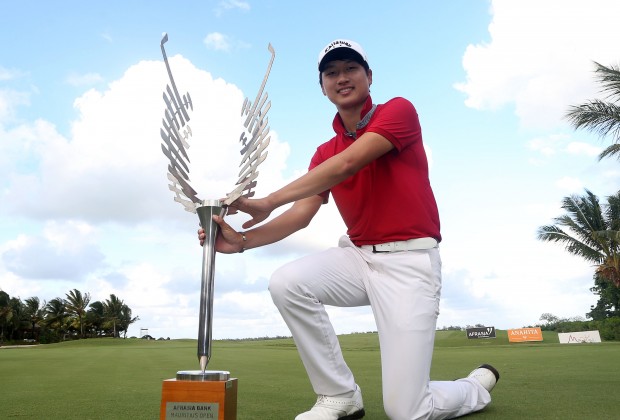 BEAU CHAMP, MAURITIUS - MAY 15: Jeunghun Wang during day 4 of the 2016 AfrAsia Bank Mauritius Open at Four Seasons Golf Club on May 15, 2016 in Beau Champ, Mauritius. EDITOR'S NOTE: For free editorial use. Not available for sale. No commercial usage. (Photo by Carl Fourie/Sunshine Tour/Gallo Images)